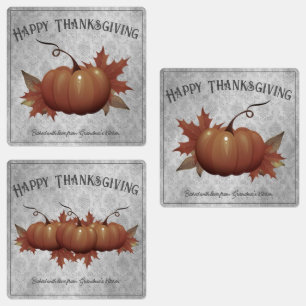 Thanksgiving Pumpkin Damask Grey