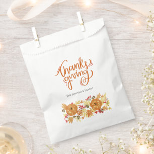 Thanksgiving Pumpkin Dinner Favour Bags