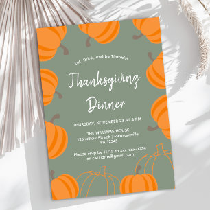 Thanksgiving Pumpkin Dinner Invitation