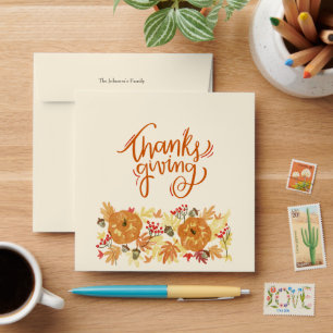 Thanksgiving Pumpkin Dinner Invitation Envel Envelope