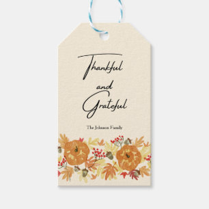 Thanksgiving Pumpkin Dinner Invitation Gift Tags