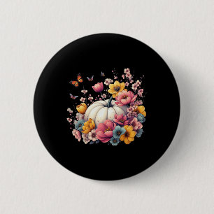 Thanksgiving Pumpkin Flowers Fall Autumn Holiday  6 Cm Round Badge