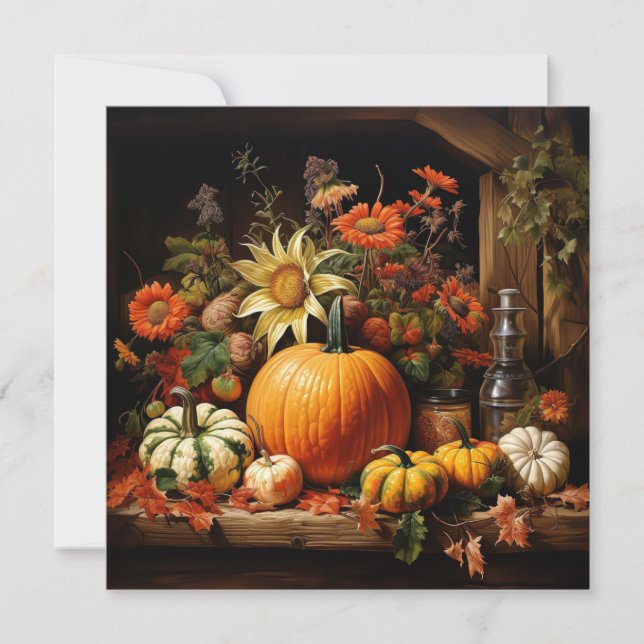 Thanksgiving Pumpkin Greeting Card (Front)