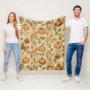 Thanksgiving Pumpkin Harvest Autumn Pattern Fleece Blanket