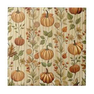 Thanksgiving Pumpkin Harvest Autumn Pattern Tile