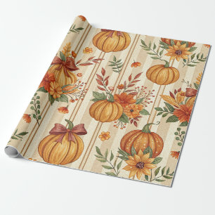 Thanksgiving Pumpkin Harvest Autumn Pattern Wrapping Paper