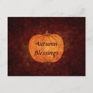 Thanksgiving pumpkin holiday postcard