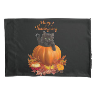 Thanksgiving Pumpkin Kitty Pillowcase