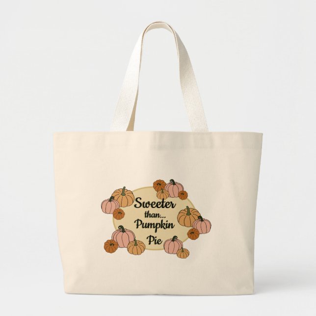 Thanksgiving Pumpkin  Large Tote Bag (Front)