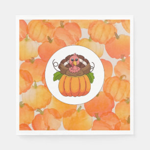 Thanksgiving Pumpkin Paper Napkin