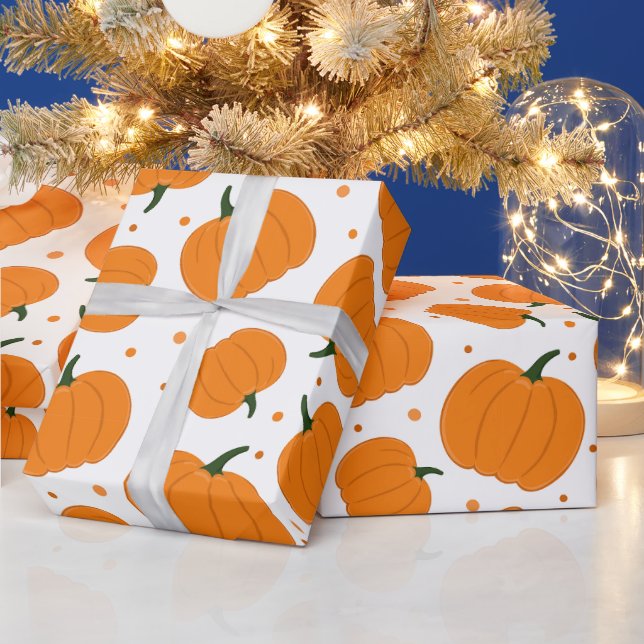 Thanksgiving Pumpkin Pattern Wrapping Paper (Holidays)