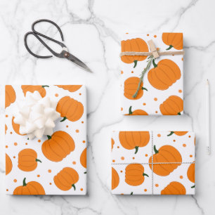 Thanksgiving Pumpkin Pattern Wrapping Paper Sheet