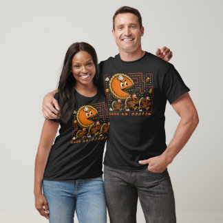 Thanksgiving Pumpkin Pie Chasing Turkeys Arcade T-Shirt
