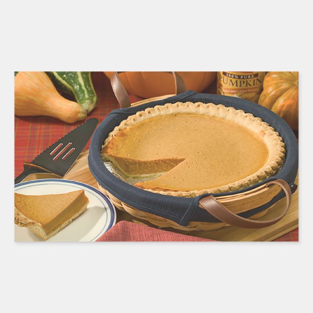 Thanksgiving Pumpkin Pie Rectangular Sticker (Front)