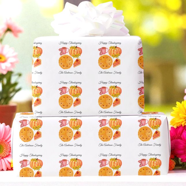 Thanksgiving Pumpkin Pie Spice Latte  Wrapping Paper (Creator Uploaded)