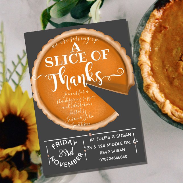 Thanksgiving pumpkin pie volunteer lunch postcard (Creator Uploaded)