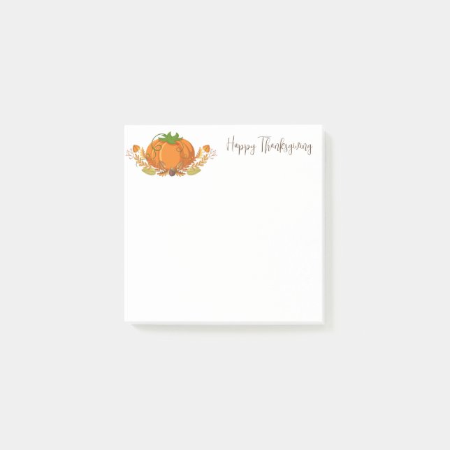Thanksgiving Pumpkin Post Notes (Front)