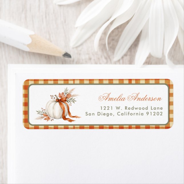  thanksgiving Pumpkin Return Address Label (Insitu)