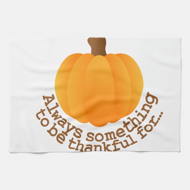 Thanksgiving Pumpkin Tea Towel (Horizontal)