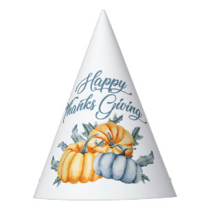 Thanksgiving pumpkin watercolor party hat