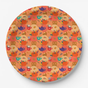 thanksgiving pumpkin wrapping paper plate