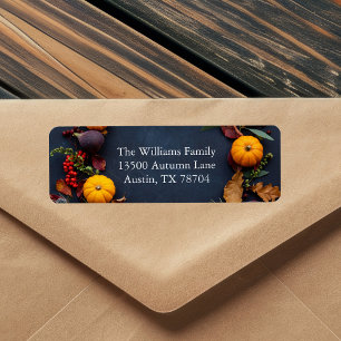 Thanksgiving Pumpkin Wreath Autumn Return Address
