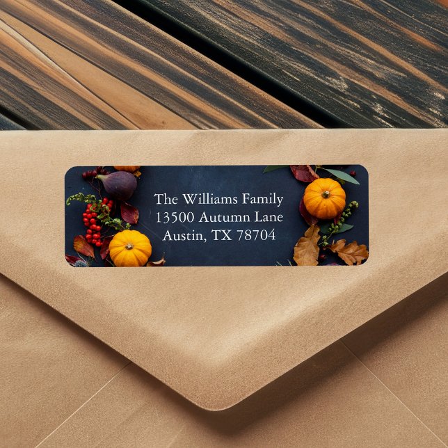 Thanksgiving Pumpkin Wreath Autumn Return Address (Creator Uploaded)