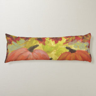 Thanksgiving Pumpkins #2 Fall Autumn Leaves Body Cushion