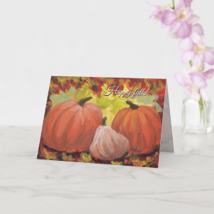 Thanksgiving Pumpkins #2 Fall Autumn Leaves Card