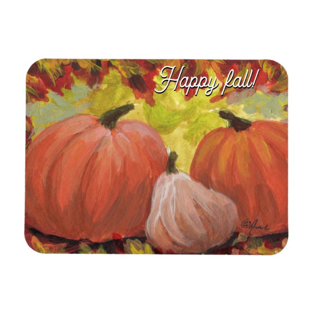 Thanksgiving Pumpkins #2 Fall Autumn Leaves Magnet (Horizontal)