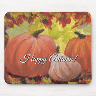 Thanksgiving Pumpkins #2 Fall Autumn Leaves Mouse Pad