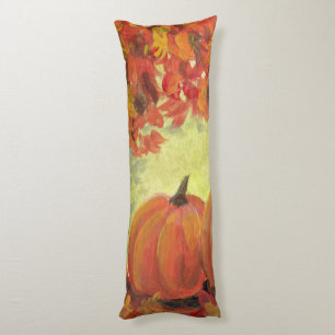 Thanksgiving Pumpkins #3 Fall Autumn Leaves Body Cushion