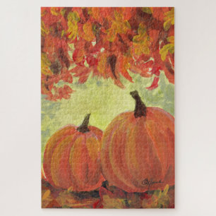Thanksgiving Pumpkins #3 Fall Autumn Leaves Jigsaw Puzzle