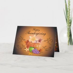Thanksgiving Pumpkins and Fruits Holiday Card