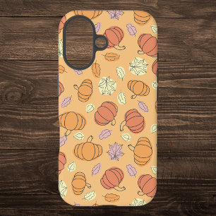 Thanksgiving Pumpkins and Leaves Pattern iPhone 16 Case