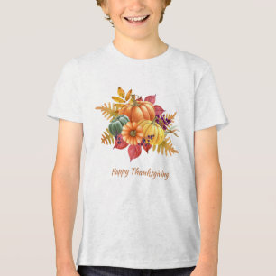 Thanksgiving Pumpkins Boys T-Shirt Tri-Blend Shirt