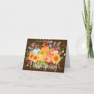 Thanksgiving Pumpkins Brown Card