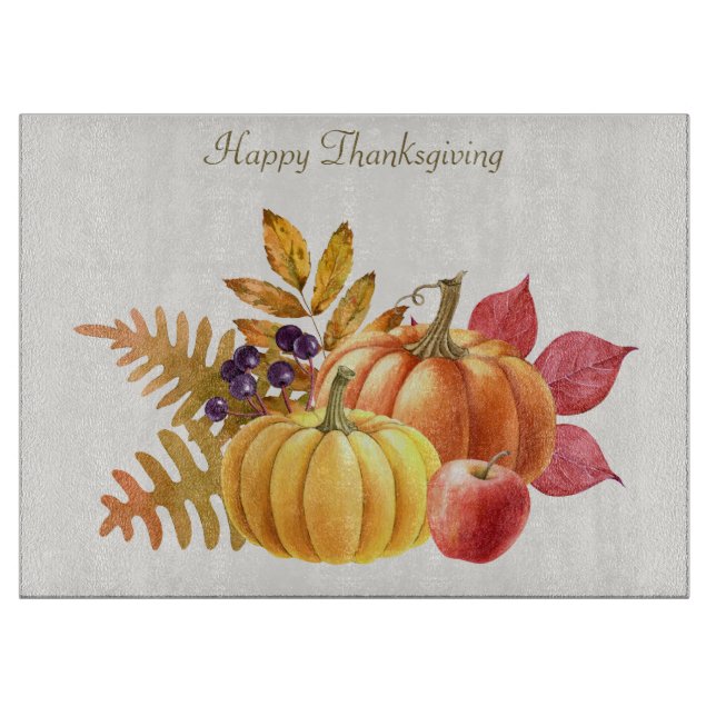 Thanksgiving Pumpkins Cutting Board (Front)
