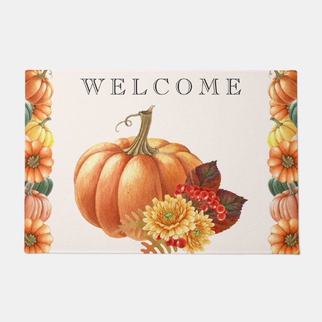 Thanksgiving Pumpkins Doormat (Front)