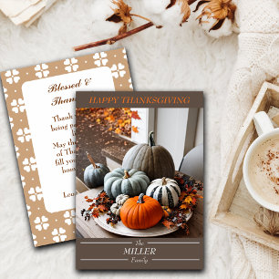 Thanksgiving Pumpkins Editable Family Holiday Card