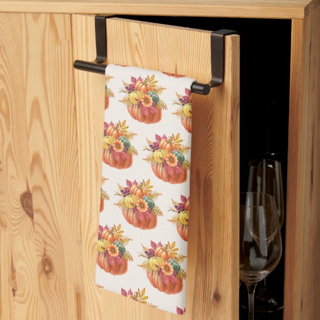 Thanksgiving Pumpkins Kitchen Towel (Thirds Fold)