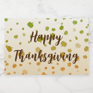 Thanksgiving Pumpkins Liquor Bottle Label