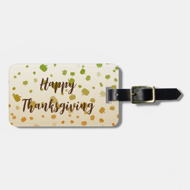Thanksgiving Pumpkins Luggage Tag (Front Horizontal)