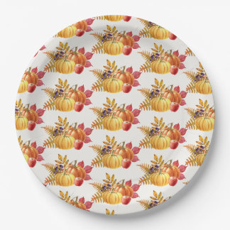 Thanksgiving Pumpkins Paper Plate