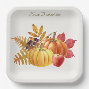 Thanksgiving Pumpkins Paper Plate