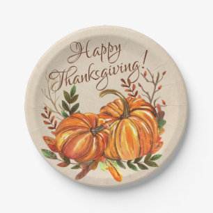 Thanksgiving Pumpkins Paper Plate