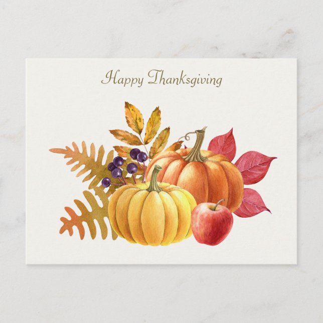 Thanksgiving Pumpkins Postcard (Front)