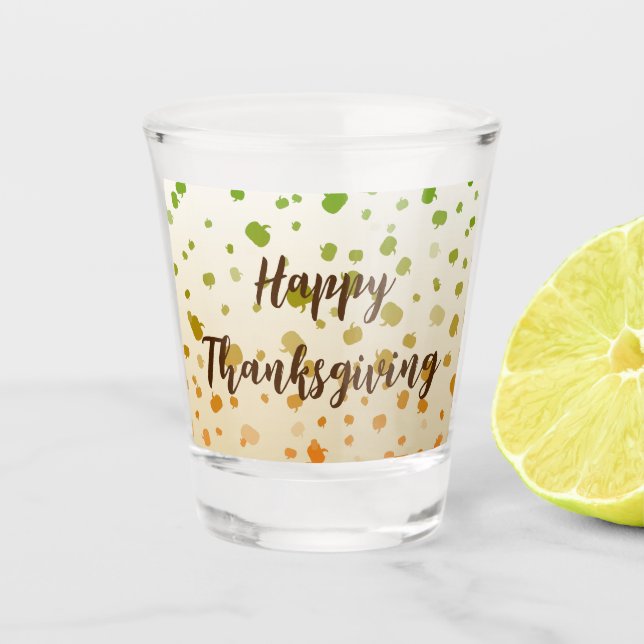 Thanksgiving Pumpkins Shot Glass (Front)