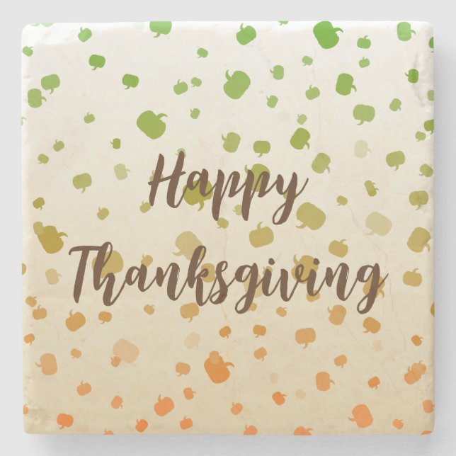 Thanksgiving Pumpkins Stone Coaster (Front)