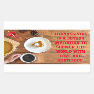 Thanksgiving quote of gratitude and appreciation  rectangular sticker